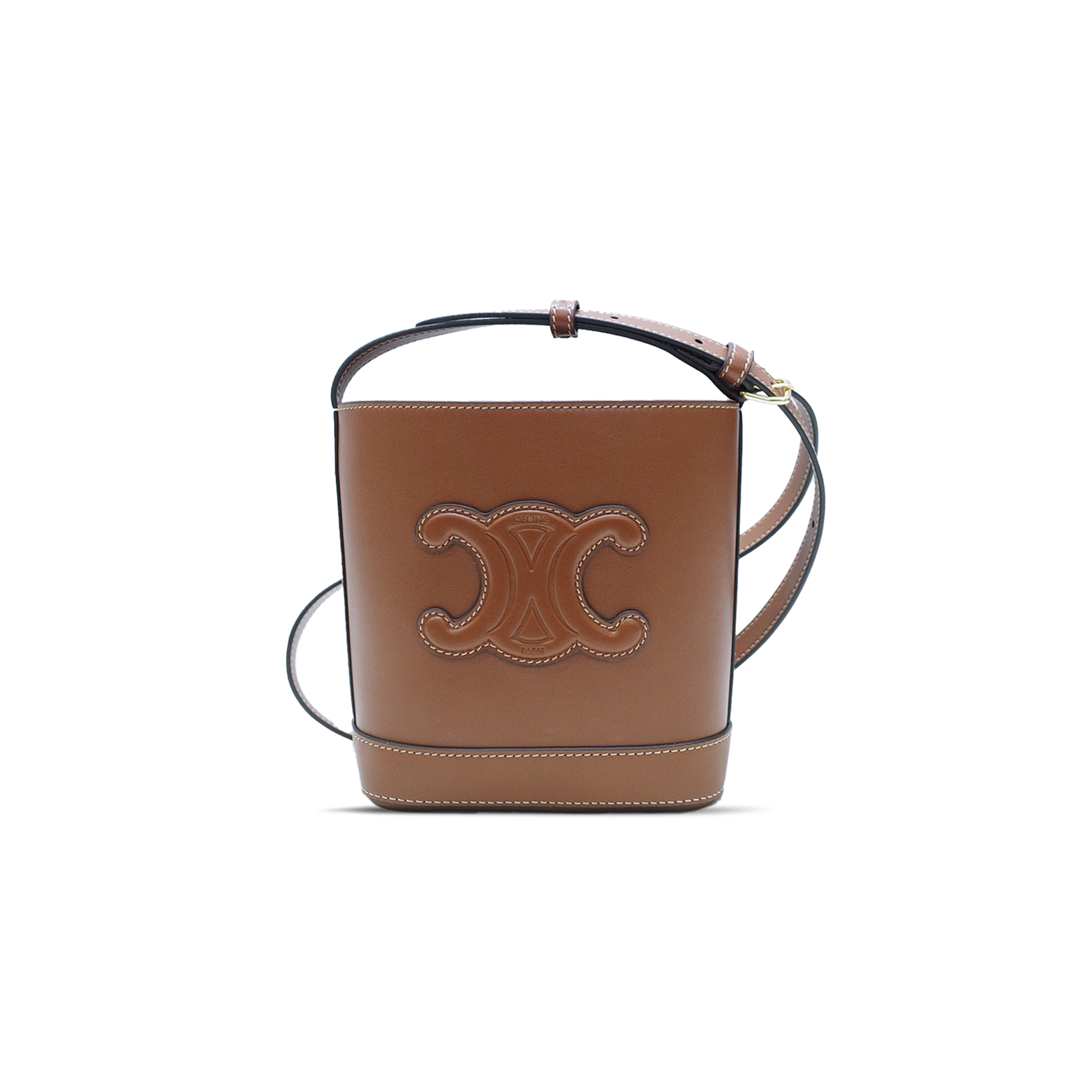 Ce**e mini bucket bag in cuir triomphe smooth cowhide 1004333du3.05ls (19.5*16*7cm)
